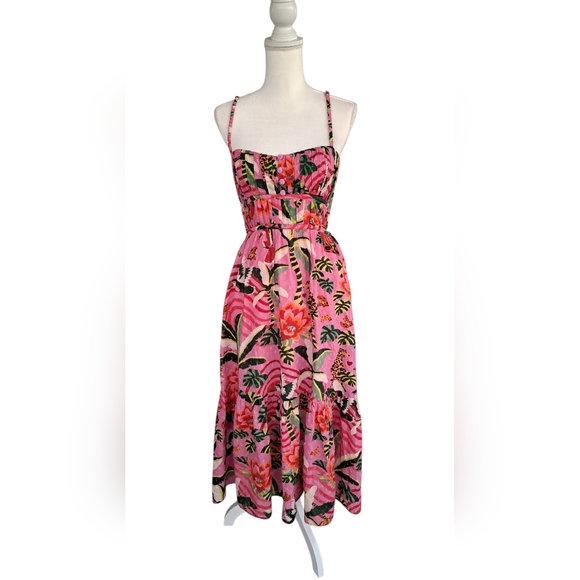 FARM Rio Pink Floral Midi Dress - Picture 4 of 10